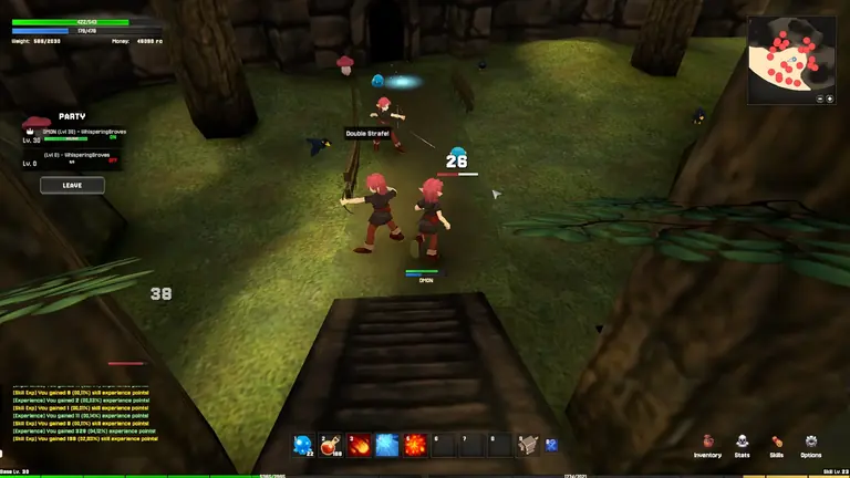 Torebia adventurers using bows and combat skills in a forest